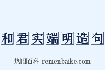 和君实端明造句是什么意思的图片